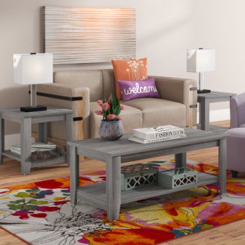 Zipcode Designâ„¢ Table Set, 3Pcs Set, Coffee, End, Side, Accent, Living ... with regard to Elevate Your Space How a 3-Piece Grey Laminate Table Set Can Transform Your Living Room